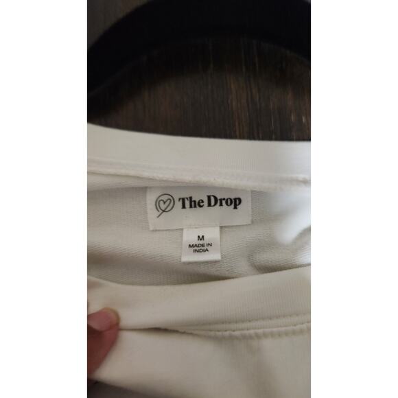 The Drop Amazon Ecru Sweater DRESS Side Slit Vanilla Size Medium Relaxed Casual - Picture 3 of 13